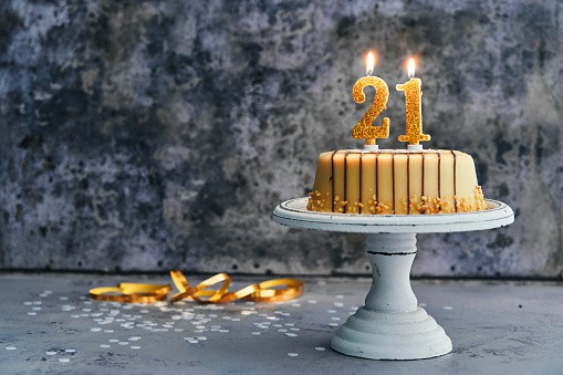 21st Birthday Cake with Marzipan and Chocolate | gifts for 21st birthday