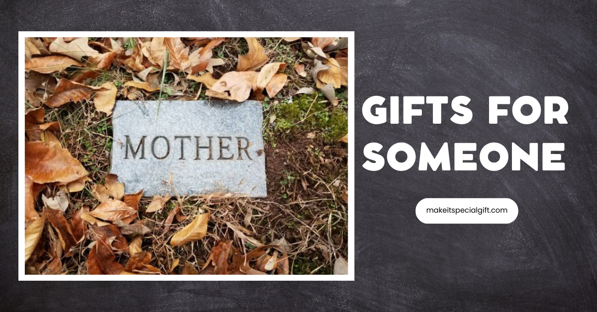 mother on granite or marble grave stone in cemetery with leaves - gifts for someone who lost their mother