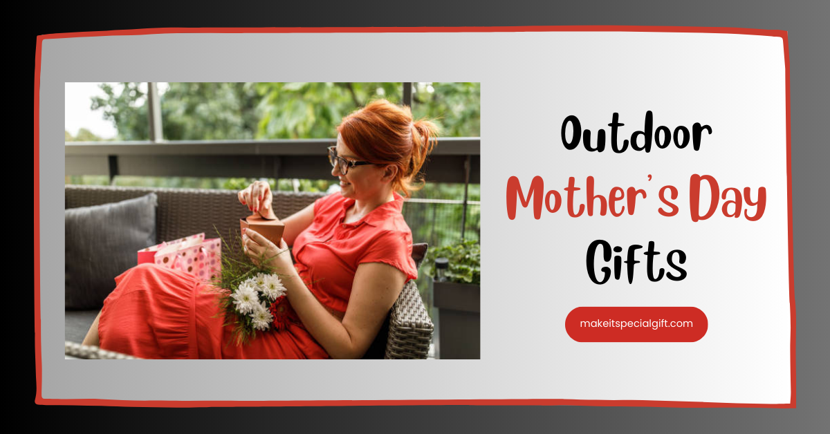 Copy space shot of happy mature woman relaxing on the balcony and opening a small gift box she received. - outdoor Mother’s Day gifts