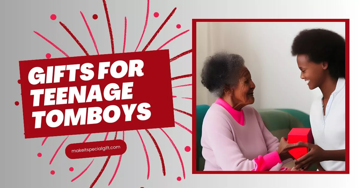 A tomboy lady receiving a gift from an elderly woman - gifts for teenage tomboys