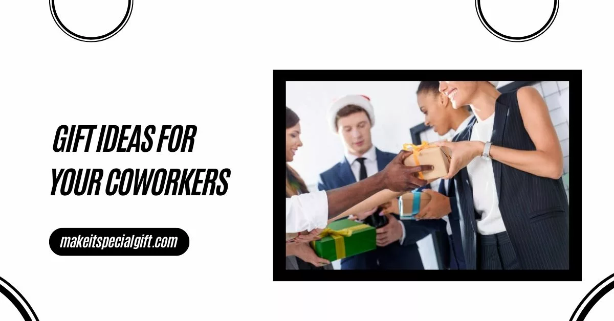 happy young multiethnic business people with gifts in office _$15 gift ideas for your coworkers