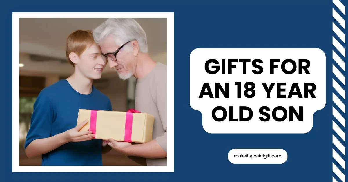 An elderly teenage boy receiving a gift from an adult woman - Gifts For An 18 Year Old Son
