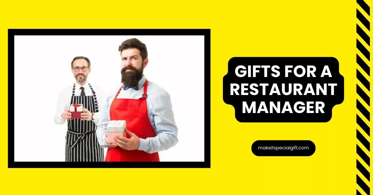 Restaurant managers holding gifts _gifts for a restaurant manager