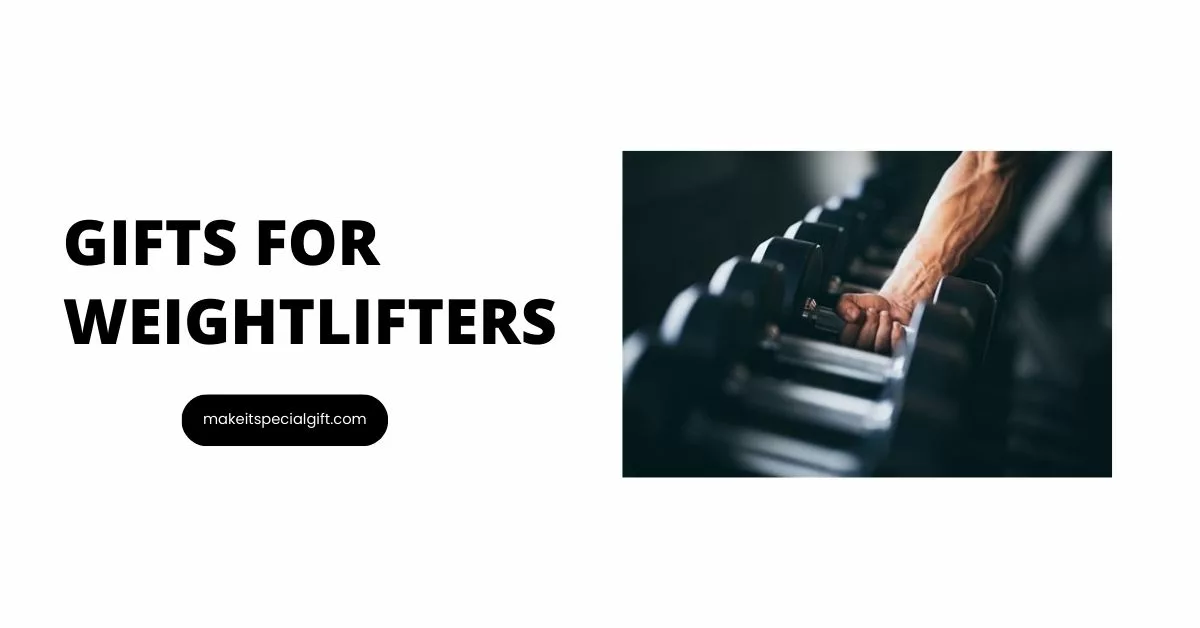 Gifts for Weightlifters | Rows of dumbbells in the gym with hand