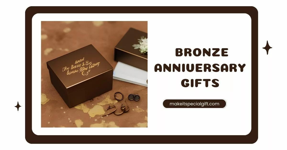a bronze gift box with a wedding background and wedding bells cartoon - bronze anniversary gifts for him