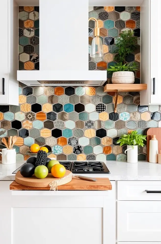 Artistic Kitchen Backsplash Idea for a Creative Twist