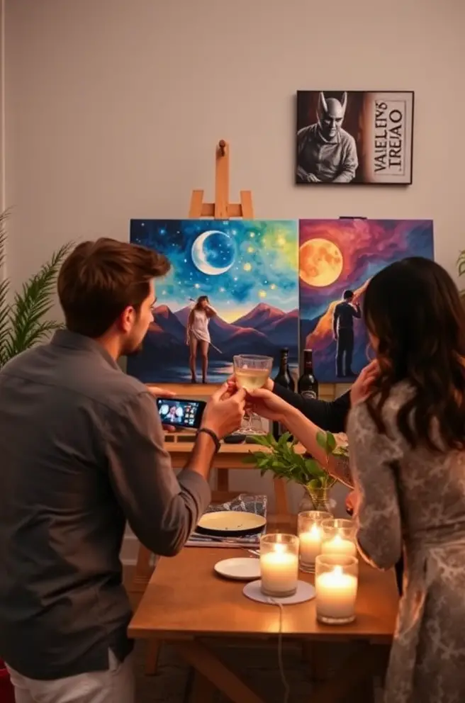 Artistic Painting Party At Home Date Night Idea