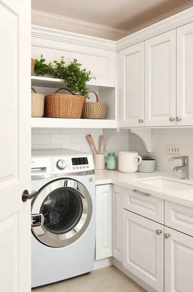 Stylish Laundry Room Cabinets: 12 Inspiring Design Ideas 12 Beachy Laundry Room Cabinets to Create a Relaxing Atmosphere