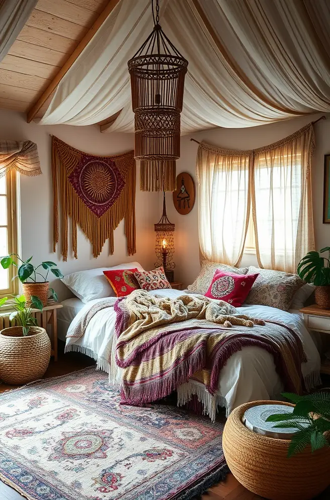 Bohemian Bedroom Design Idea for a Free-Spirited Vibe