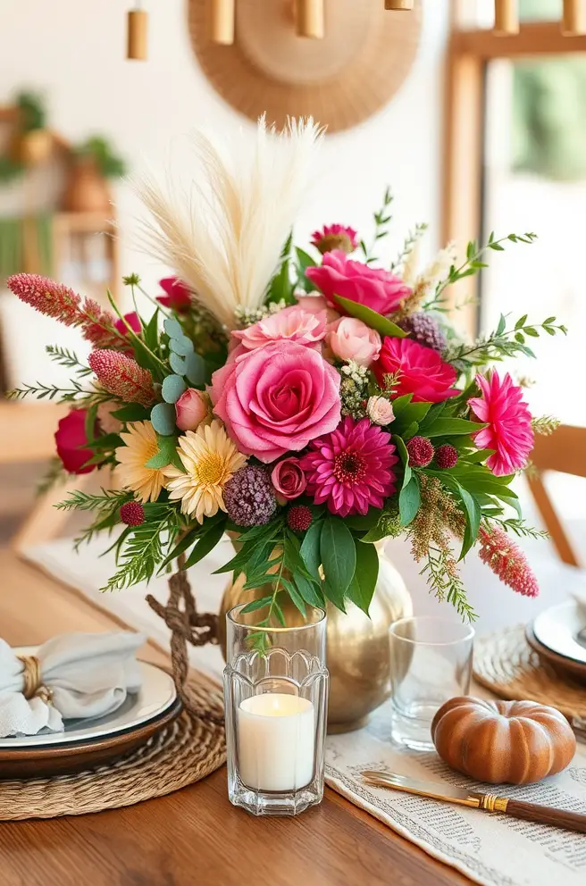 Bohemian Centerpiece Idea to Enhance a Laid-back Vibe
