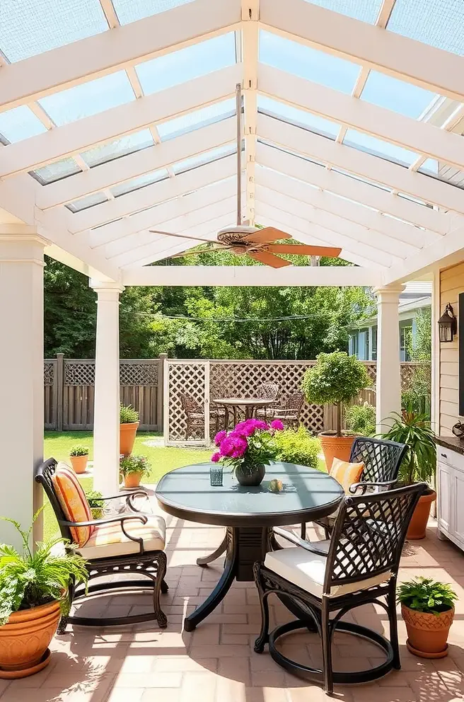 Bright Covered Patio Idea to Bring Sunshine to Your Outdoors