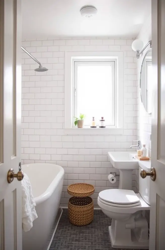 Bright Small Bathroom Idea to Add Light and Airiness