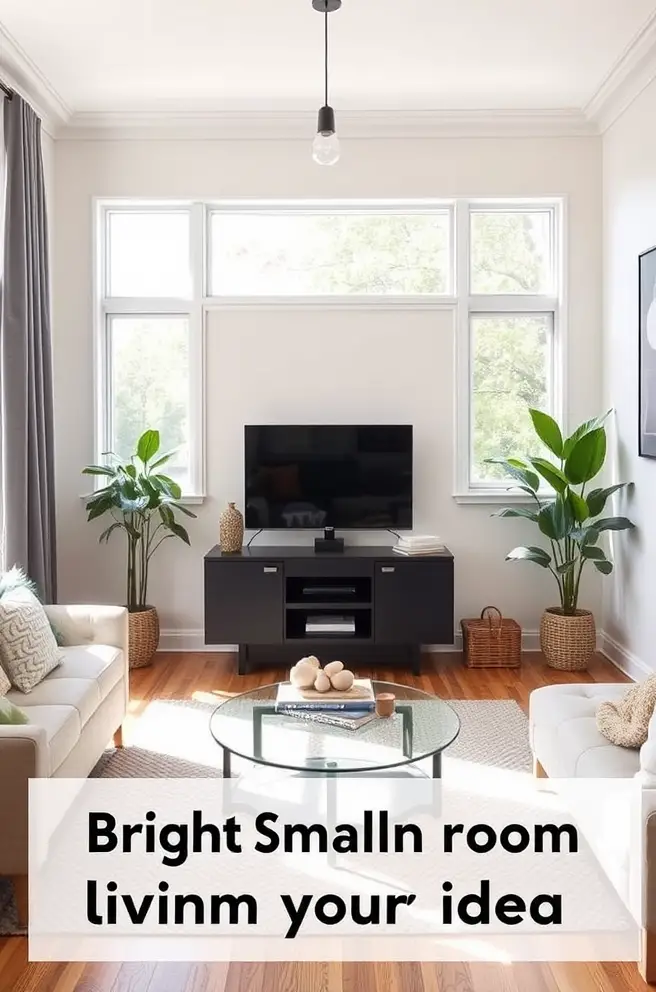 Bright Small Living Room Idea with TV to Open Up Your Space