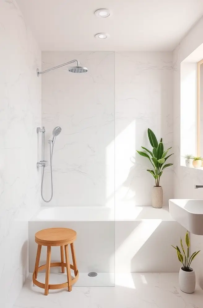 Bright and Airy Bathroom Shower Idea for a Light Feel