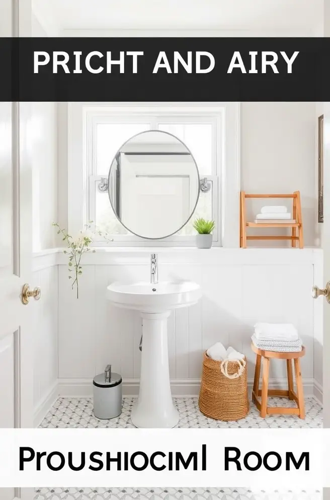 Bright and Airy Powder Room Idea for a Fresh Feel