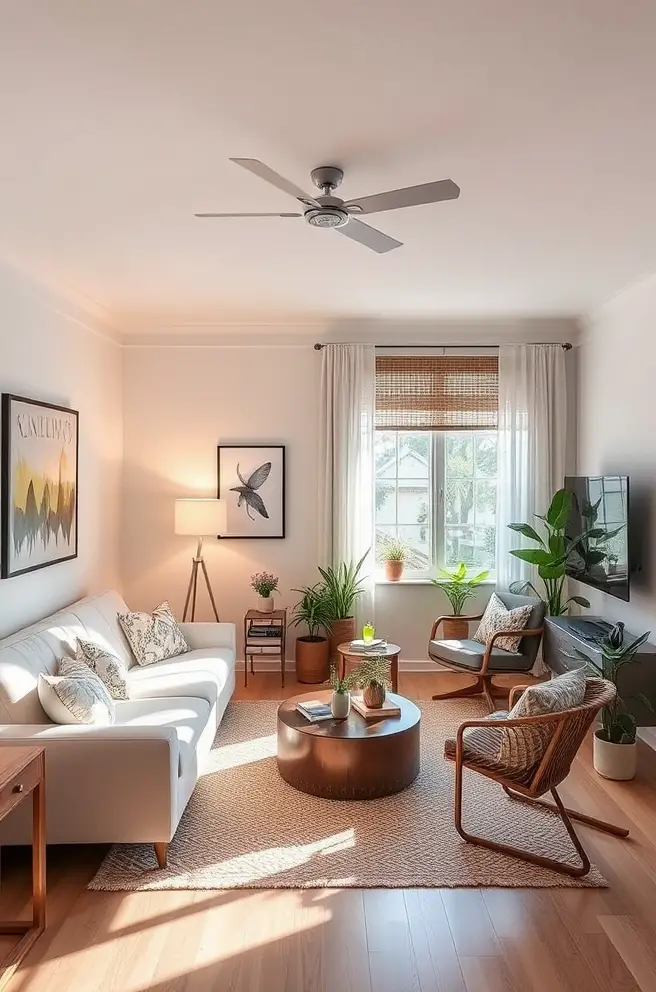 Bright and Airy Small Living Room Idea for Light Lovers