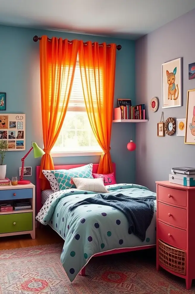 Bright and Colorful Teen Bedroom Idea to Inspire Creativity