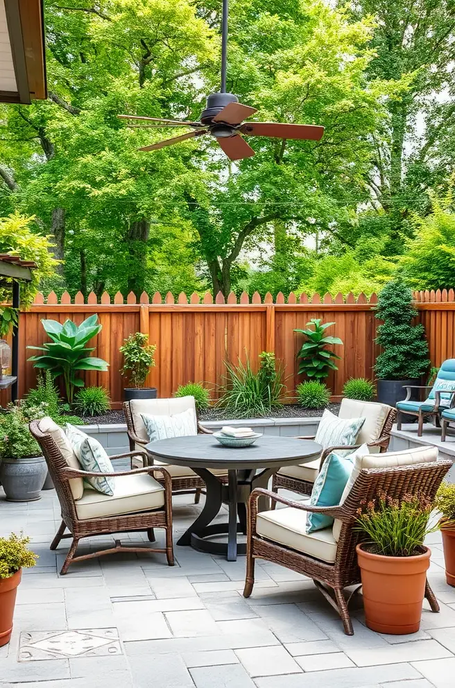 Charming Backyard Patio Idea with Serenity in Mind