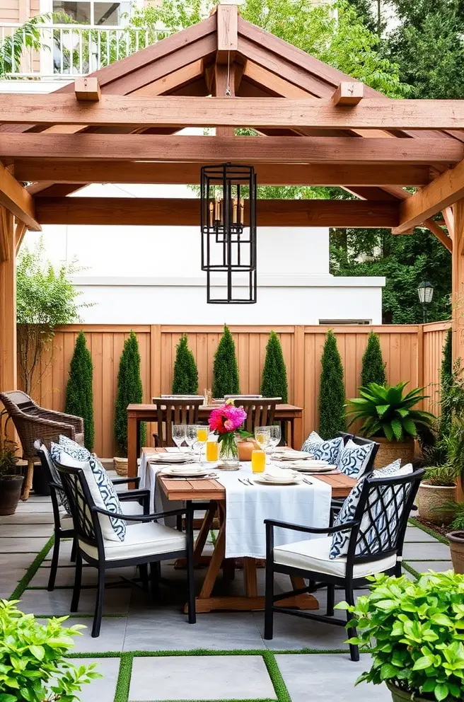 Chic Backyard Patio Idea for a Glamorous Al Fresco Dining Experience