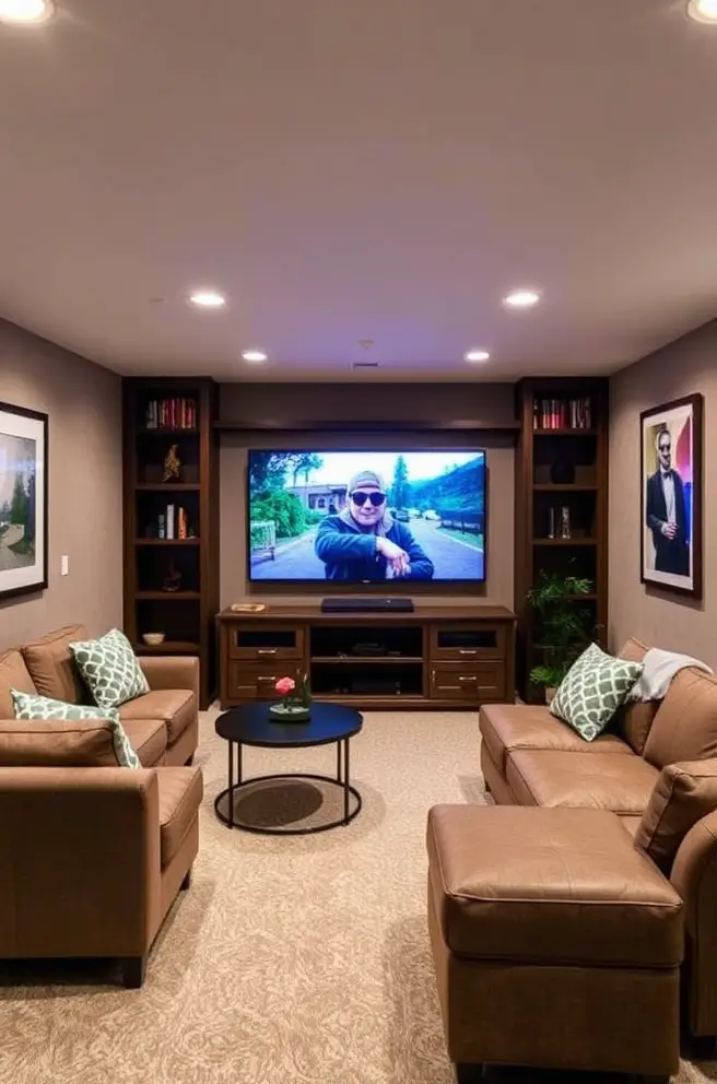 Chic Basement Idea for a Trendy Entertainment Area