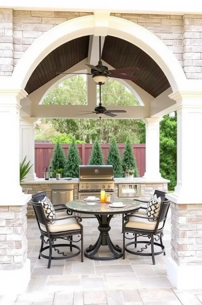 12 Stunning Covered Outdoor Kitchen Ideas for Your Home 6 Chic Covered Outdoor Kitchen Idea for a Sophisticated Patio Setup