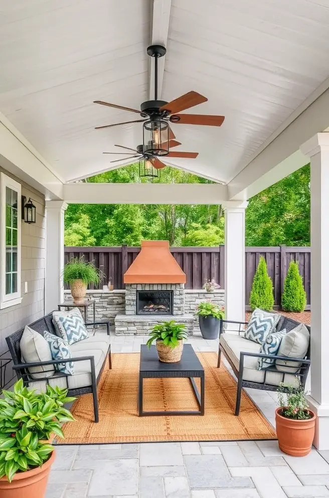 Chic Covered Patio Idea for a Trendy Outdoor Space