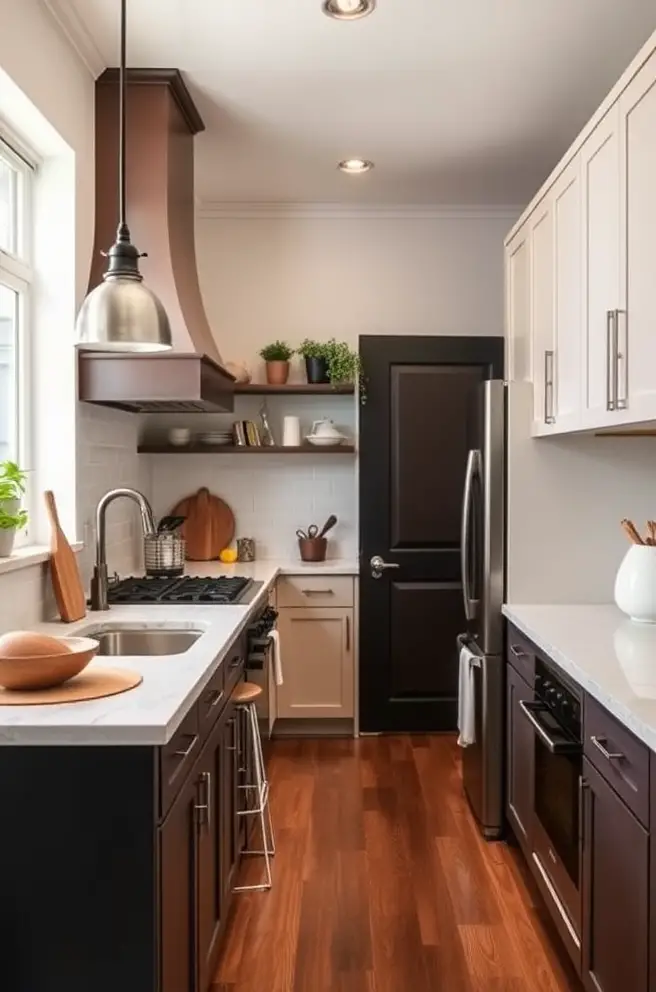 Chic Galley Kitchen Layout Idea for Stylish Cooking