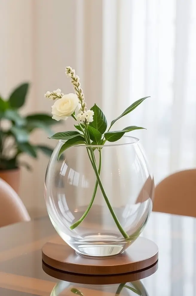 Chic Glass Centerpiece Idea to Add a Touch of Modernity