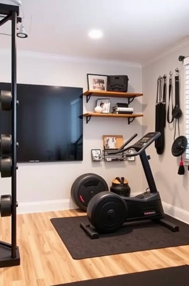 Chic Home Gym Idea for a Stylish and Functional Workout Area