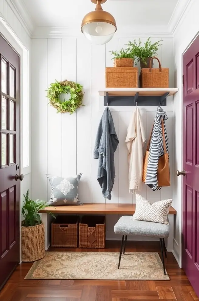 Chic Mudroom Idea That Blend Functionality and Style