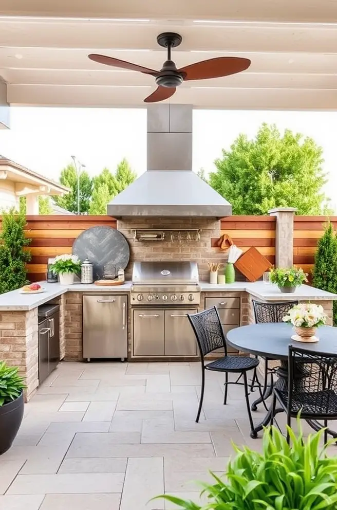 Chic Outdoor Kitchen Idea for a Stylish Patio Experience