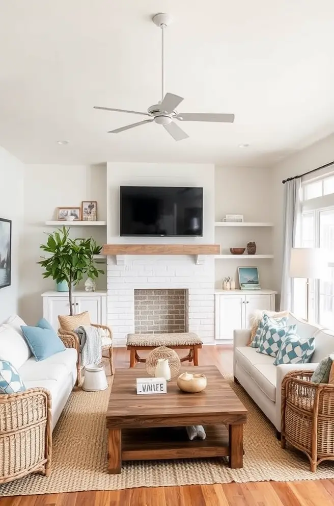 Coastal Living Room Idea to Bring the Beach Indoors