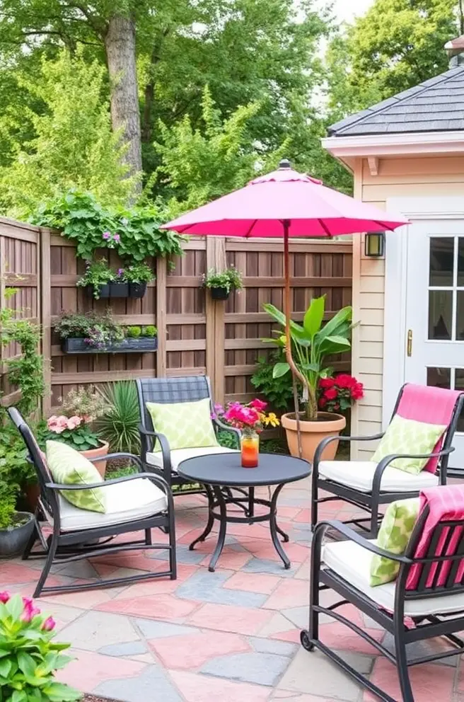 Colorful Backyard Patio Idea to Brighten Your Landscape