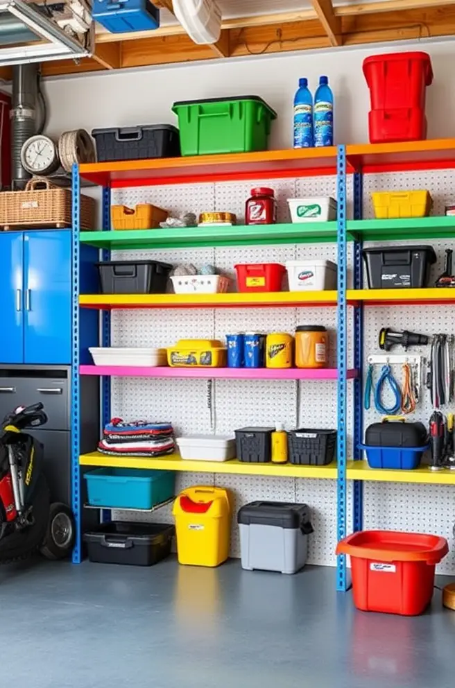 12 Inspiring Garage Shelving Ideas You’ll Love 10 Colorful Garage Shelving Idea to Brighten Up Your Garage