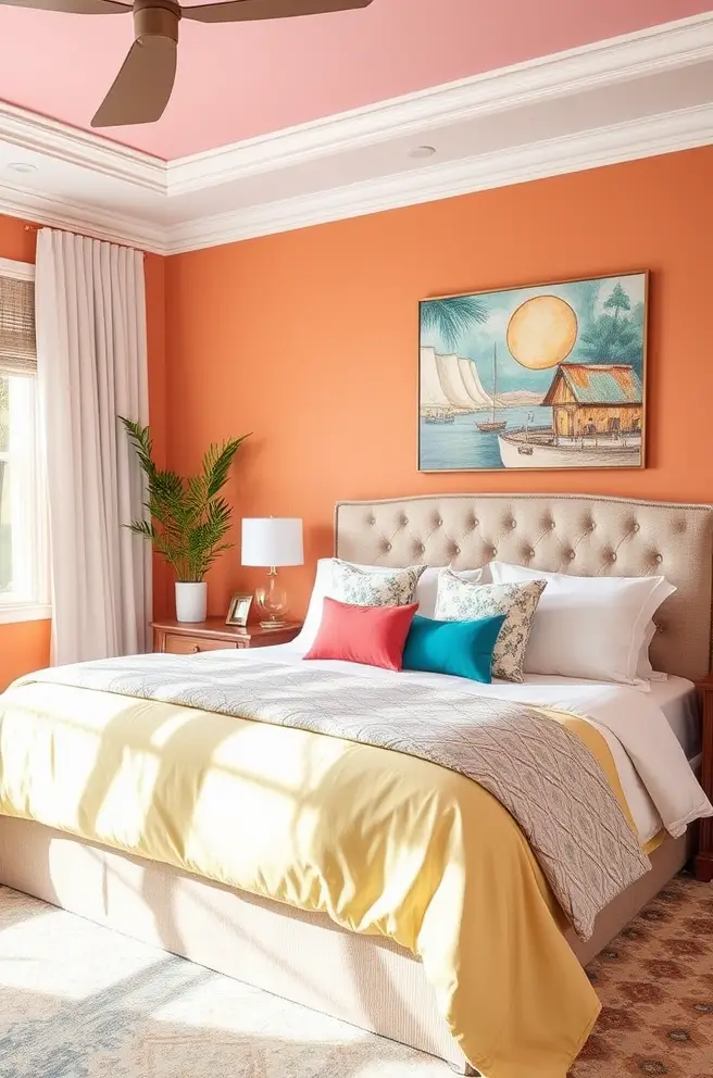 Colorful Master Bedroom Idea to Brighten Up Your Home
