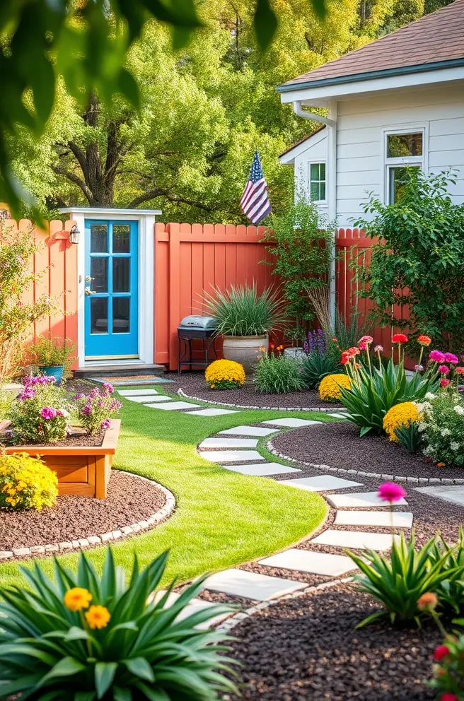 12 Simple Backyard Landscaping Ideas You’ll Love 6 Colorful Simple Backyard Landscaping Idea for a Vibrant Atmosphere