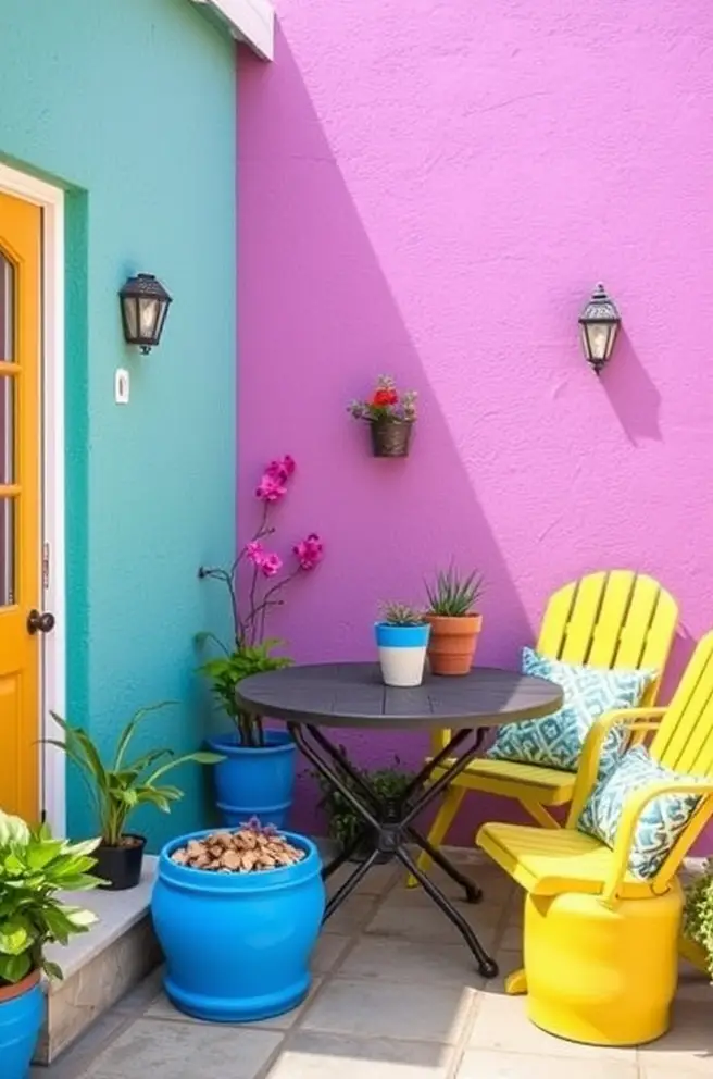 Colorful Small Patio Idea to Brighten Your Day