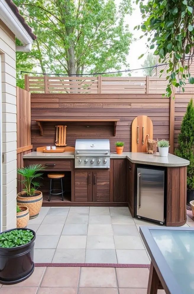 Compact Outdoor Kitchen Idea for Small Spaces