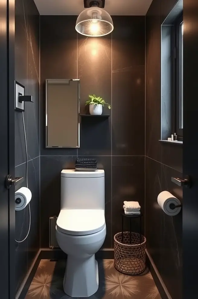 Compact Small Powder Room Idea for Maximizing Space