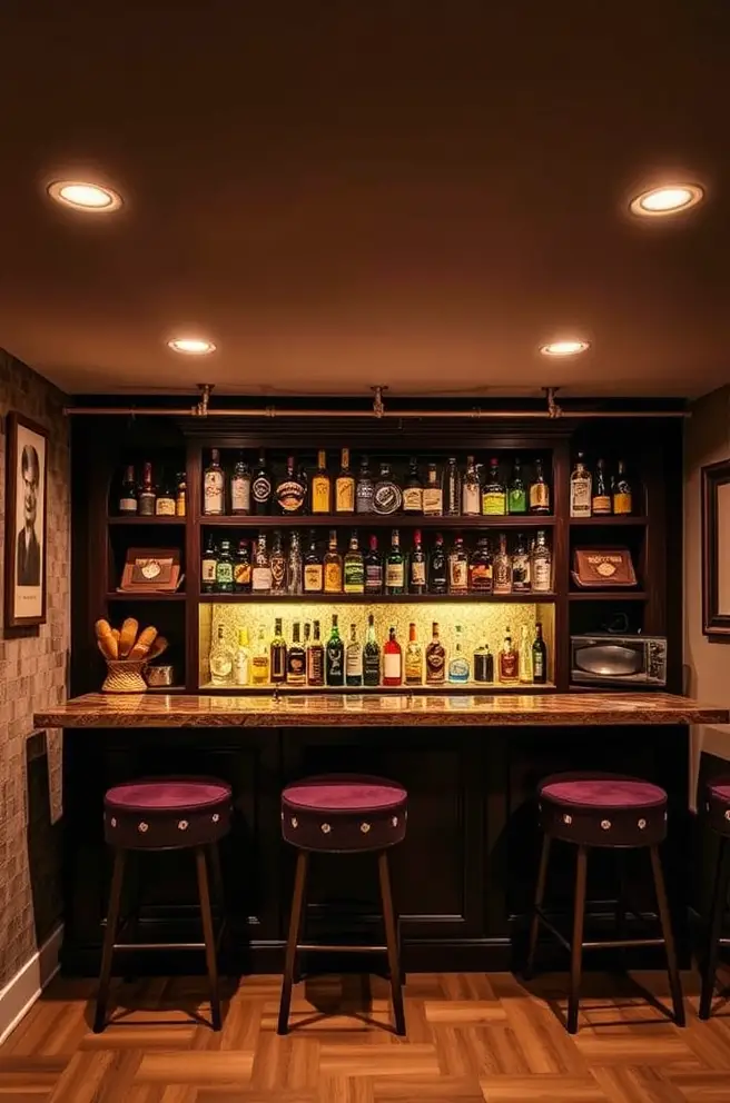 Cozy Basement Bar Idea for a Perfect Evening at Home