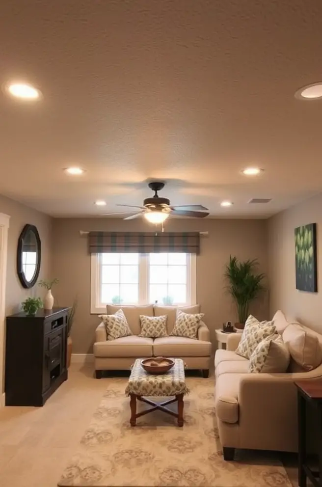 Cozy Basement Ceiling Idea for a Comfortable Retreat