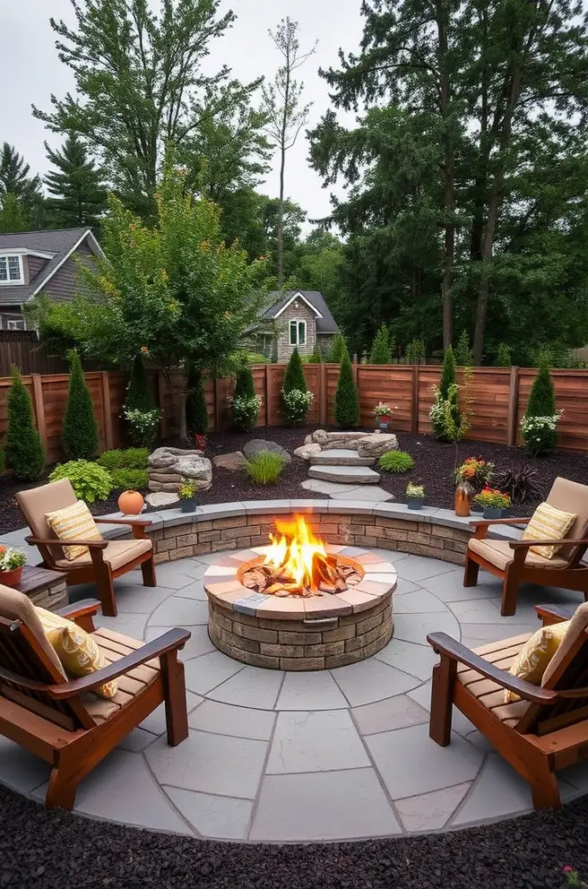 Cozy Fire Pit Areas: Inspiring Backyard Landscaping Idea for Gatherings
