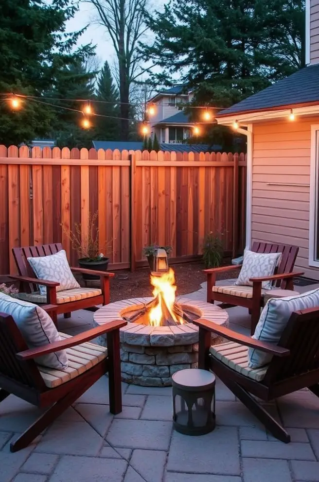 Cozy Outdoor Fire Pit Idea for Intimate Gatherings with Friends