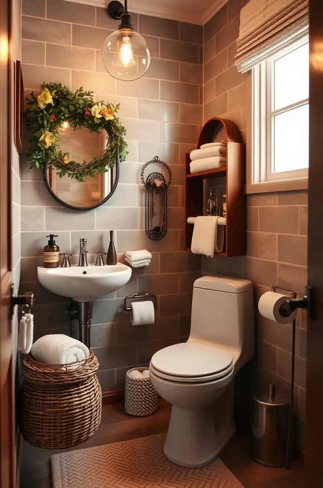 Cozy Small Bathroom Idea for a Warm Ambiance