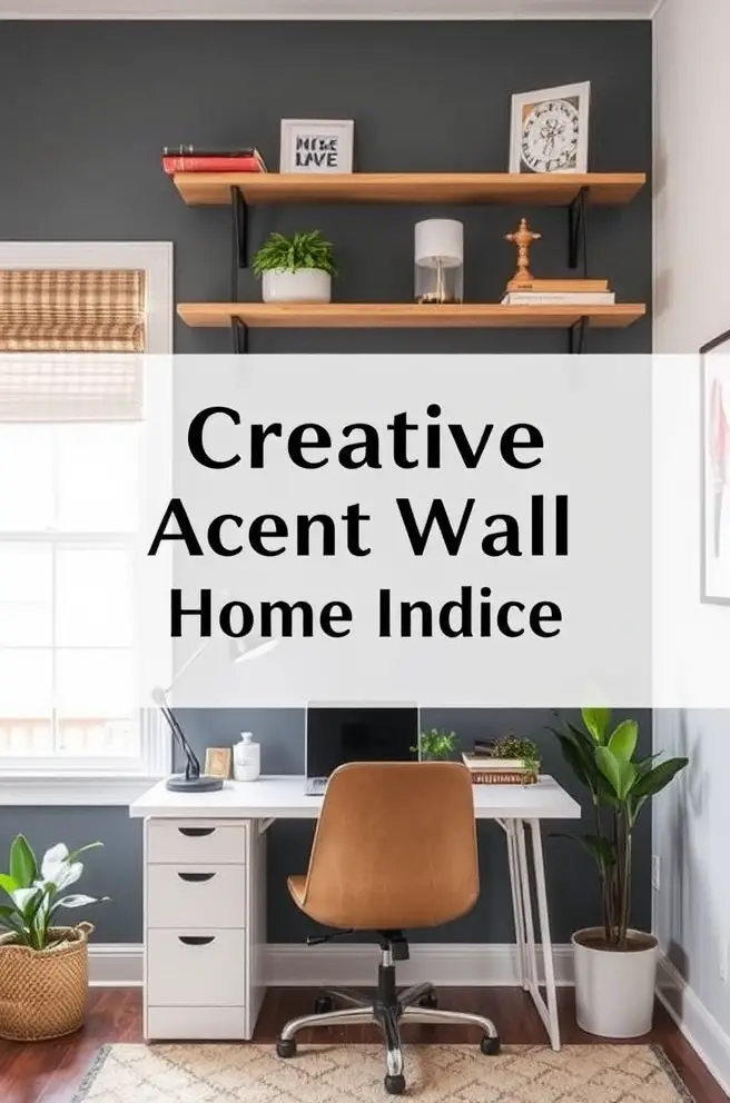 Creative Accent Wall Idea for a Cozy Home Office