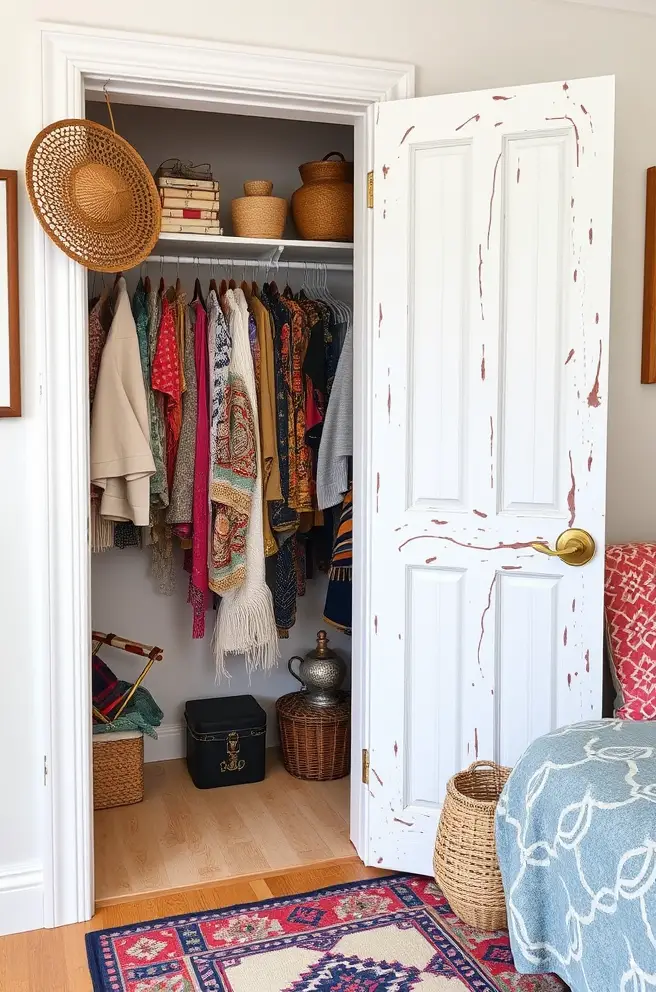 Creative Closet Door Idea for Eclectic and Bohemian Styles