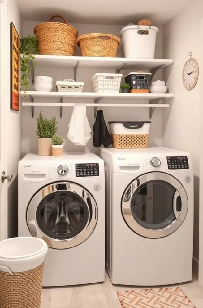 Creative Laundry Room Decor Idea to Enhance Storage Solutions