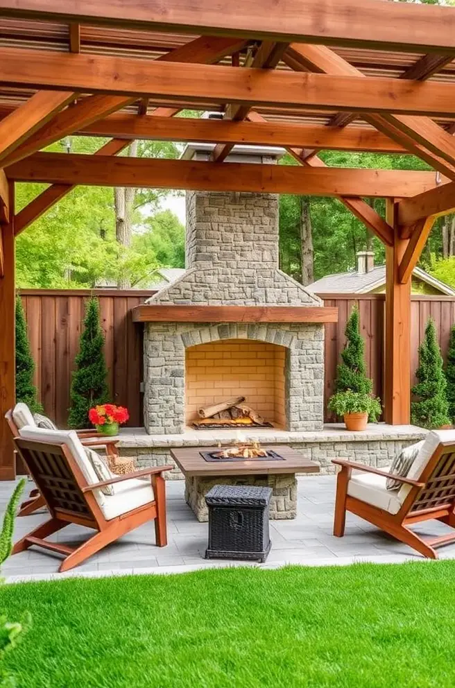 Creative Outdoor Fireplace Idea to Maximize Your Backyard Space