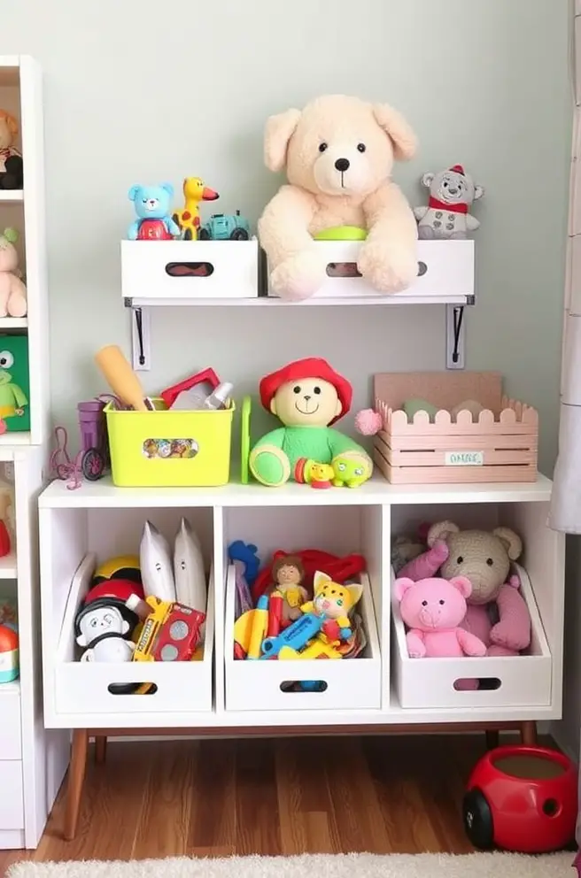 DIY toy storage Idea for a personalized touch in playrooms
