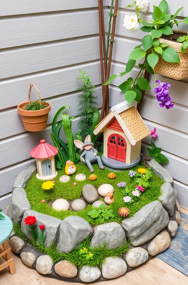 Delightful Fairy Garden Idea for an Inviting Kitchen Corner